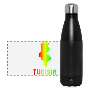 Tunesien Regenbogen Landkarten Design / Geschenk - Panorama Isolierflasche 500 ml - Schwarz - Vorne
