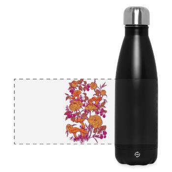 PFINGSTROSEN UND PFIFFERLINGE - Panorama Isolierflasche 500 ml - Schwarz - Vorne