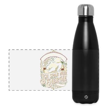 Ich spar nur Energie Panda Design - Panorama Isolierflasche 500 ml - Schwarz - Vorne