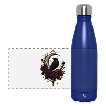 Corbeau Lune Romantique Sombre - Gourde isotherme panoramique 500 ml - bleu foncé  - Devant