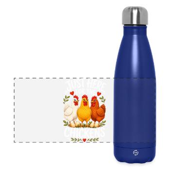 JUST HERE FOR THE CHICKENS - Panoramic Thermal Bottle 500 ml - dark blue  - Front