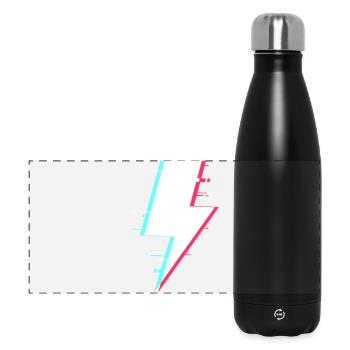 Lightning Style Retro Digital Lightning - Panoramic Thermal Bottle 500 ml - black - Front