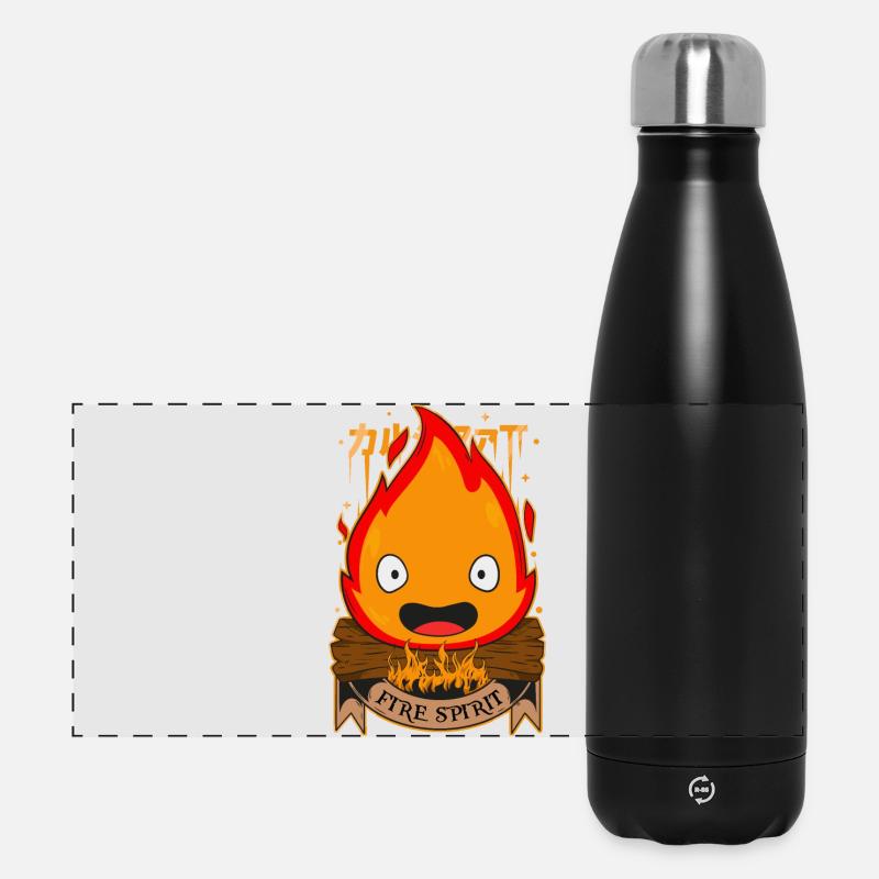 Geist des Feuers - Panorama Isolierflasche 500 ml - Schwarz