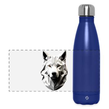 Head of the White Wolf - Panoramic Thermal Bottle 500 ml - dark blue  - Front