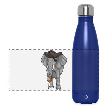 Elefant Pirat Holzbein Augenklappe - Panorama Isolierflasche 500 ml - Dunkelblau  - Vorne
