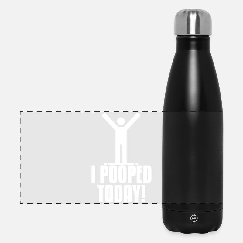 I Pooped Today, Funny Celebration Design - Panoramic Thermal Bottle 500 ml - black