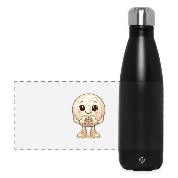 Cœur de Volleyball Kawaii - Gourde isotherme panoramique 500 ml - noir - Devant
