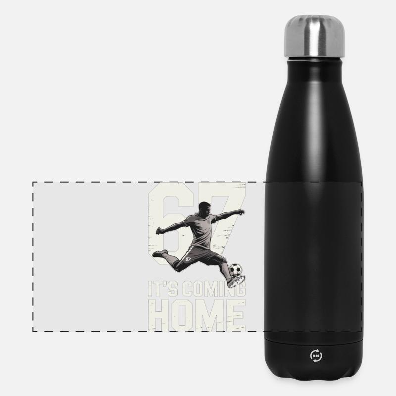 67 – Fußball - Panorama Isolierflasche 500 ml - Schwarz