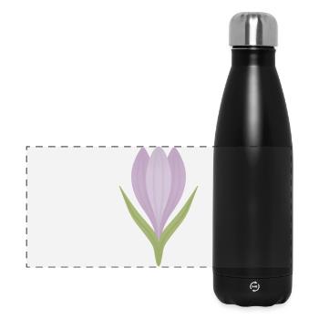 Lilac Crocus Bloom Illustration - Panoramic Thermal Bottle 500 ml - black - Front