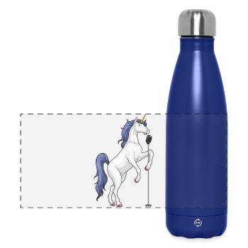 Chant du micro du chanteur licorne - Gourde isotherme panoramique 500 ml - bleu foncé  - Devant