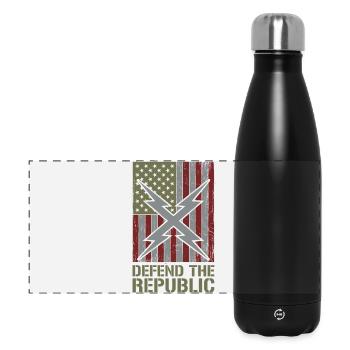 Défendre le drapeau de la République des États-Unis - Gourde isotherme panoramique 500 ml - noir - Devant