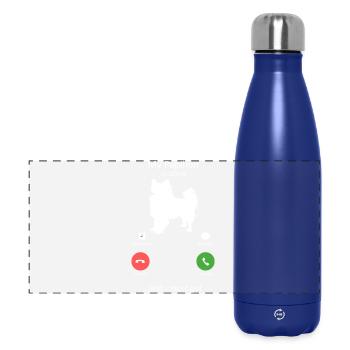 Papillon Hund Anruf-Smartphone-Schnittstelle - Panorama Isolierflasche 500 ml - Dunkelblau  - Vorne