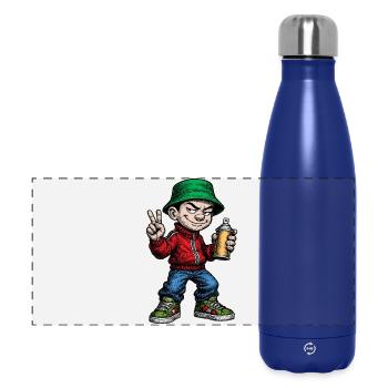 Artiste graffiti jeunesse des années 80 - Gourde isotherme panoramique 500 ml - bleu foncé  - Devant