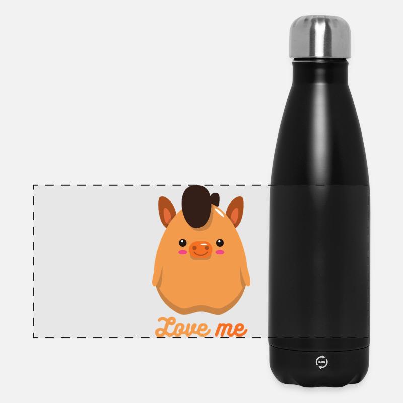 Cheval - Gourde isotherme panoramique 500 ml - noir