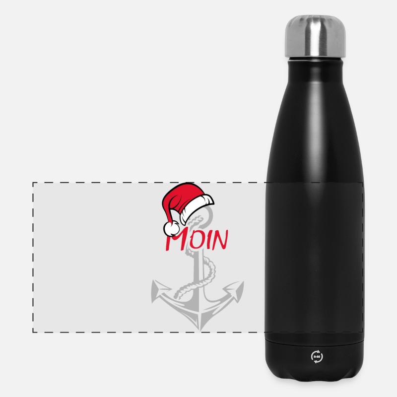 xmas weihnachten moin see symbol anker anchor - Panorama Isolierflasche 500 ml - Schwarz