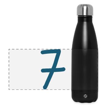 7 Nummer sieben Zahl Geburtstag - Panorama Isolierflasche 500 ml - Schwarz - Vorne
