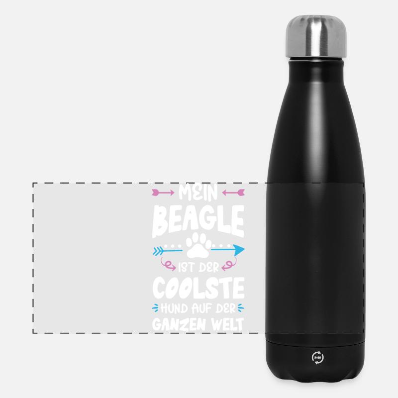 Beagle Dog Saying - Panoramic Thermal Bottle 500 ml - black