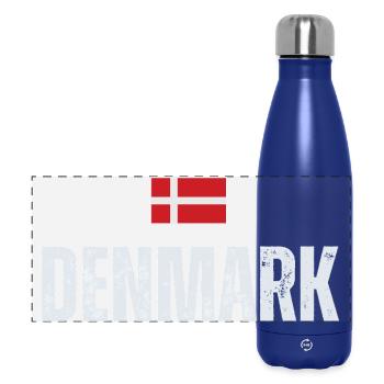 Flag of Denmark, proud Danish - Panoramic Thermal Bottle 500 ml - dark blue  - Front