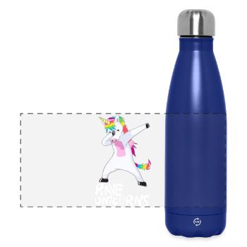 Logo Rave Unicorns White Text - Panoramic Thermal Bottle 500 ml - dark blue  - Front