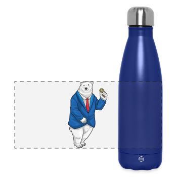 Ours polaire marié Alliance Bague de mariage - Gourde isotherme panoramique 500 ml - bleu foncé  - Devant