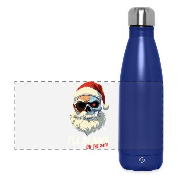 Terminator Santa be back Bescherung - Panorama Isolierflasche 500 ml - Dunkelblau  - Vorne