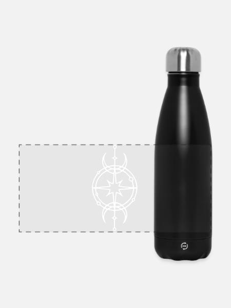 Weißes Schutzsymbol - Panorama Isolierflasche 500 ml - Schwarz