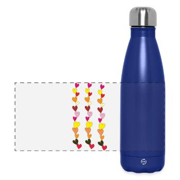 Heart Necklaces Multicolored 2 - Panoramic Thermal Bottle 500 ml - dark blue  - Front