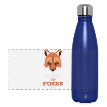 Ich mag Füchse wirklich Ok Rotfuchs Spruch - Panorama Isolierflasche 500 ml - Dunkelblau  - Vorne