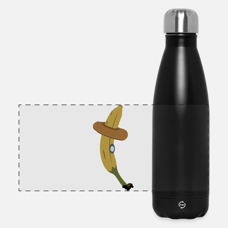 Banana and bagel - Panoramic Thermal Bottle 500 ml - black
