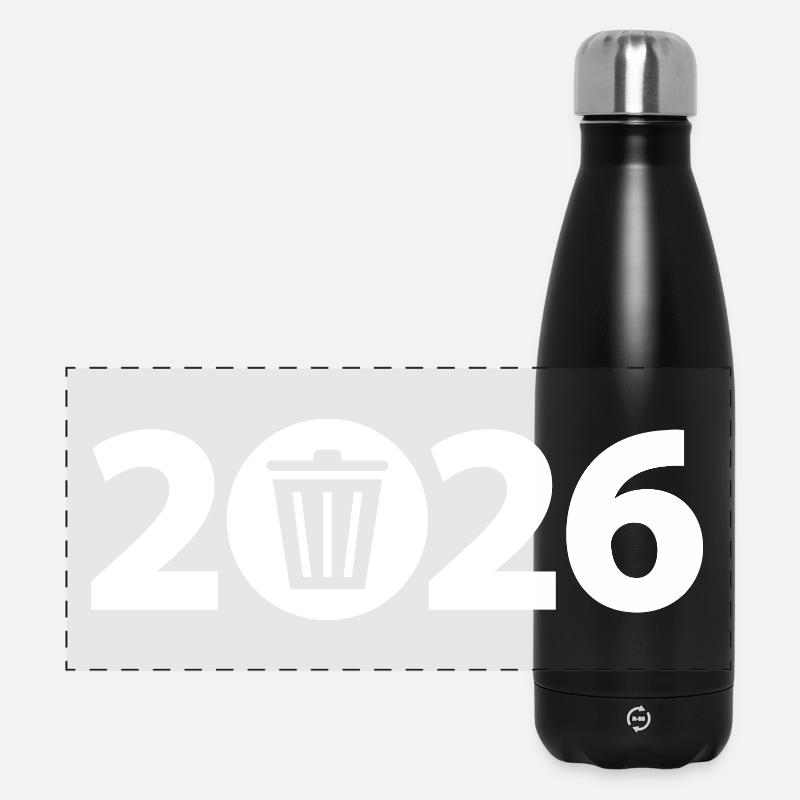 Déchets 2026, Déchets 2026, Saleté 2026 - Gourde isotherme panoramique 500 ml - noir