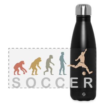 Soccer Evolution Retro Colors Icône du joueur de football - Gourde isotherme panoramique 500 ml - noir - Devant