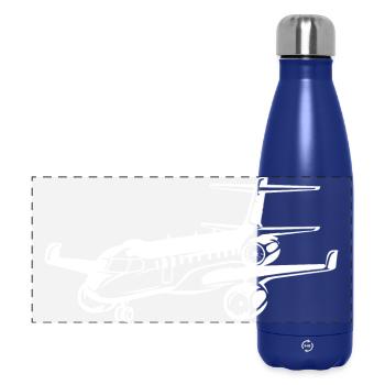 Airplane Drawing - Panoramic Thermal Bottle 500 ml - dark blue  - Front
