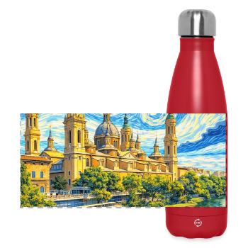 Zaragoza Spain - Panorama Isolierflasche 500 ml - Rot - Vorne