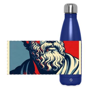 Epiktet Stoic Sage Retro Pop Art Poster - Panorama Isolierflasche 500 ml - Dunkelblau  - Vorne