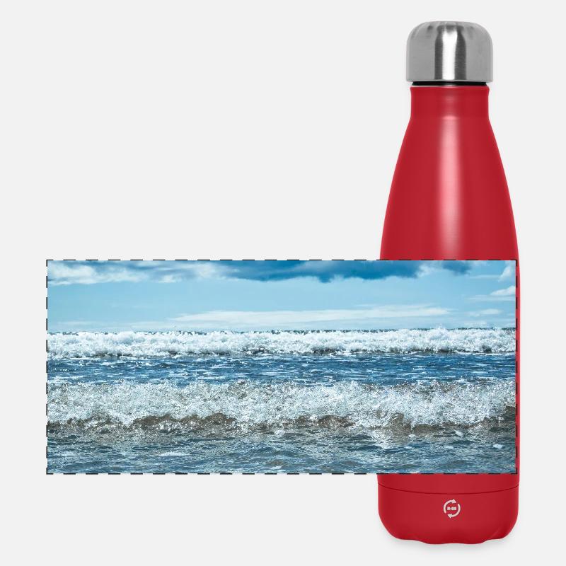Wave noise - Panoramic Thermal Bottle 500 ml - red