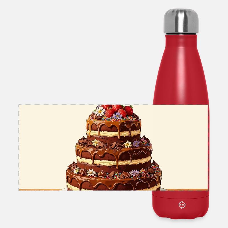 National Cake Day – Tag des Kuchens - Panoramic Thermal Bottle 500 ml - red