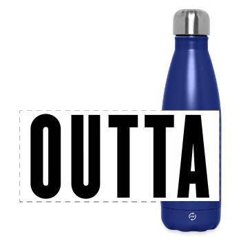 Straight outta Werkstatt (Farben änderbar) - Panorama Isolierflasche 500 ml - Dunkelblau  - Vorne