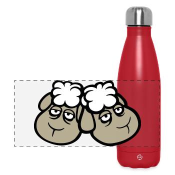 Couple de moutons Fatigué Triste Somnolent Ami épuisé - Gourde isotherme panoramique 500 ml - rouge - Devant
