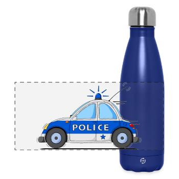 Polizeiauto Police Blau - Panorama Isolierflasche 500 ml - Dunkelblau  - Vorne