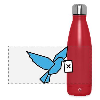 Brieftaube Wahlzettel Vogel Bunt - Panorama Isolierflasche 500 ml - Rot - Vorne