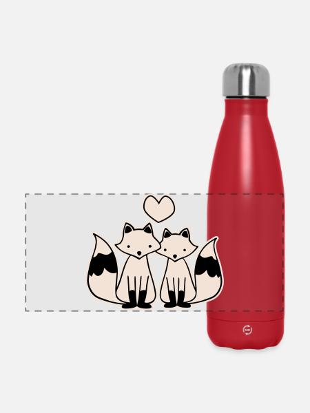 verliebte Füchse - Panorama Isolierflasche 500 ml - Rot