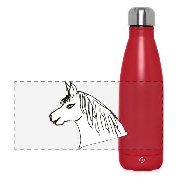Pferdekopf Pony Pferd Kinder Pferde - Panorama Isolierflasche 500 ml - Rot - Vorne