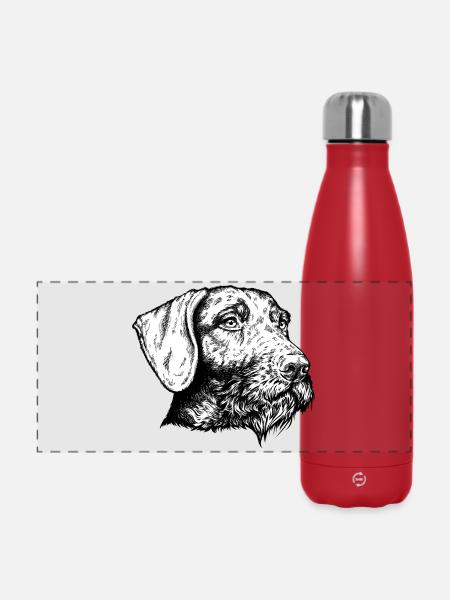 Deutsch Drahthaar Portrait - Panorama Isolierflasche 500 ml - Rot