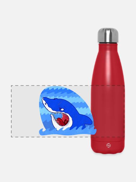 Grim Shark - Panorama Isolierflasche 500 ml - Rot