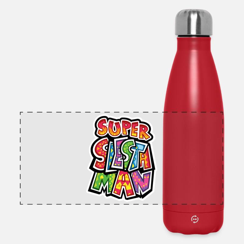 Super Siesta Man - Panoramic Thermal Bottle 500 ml - red