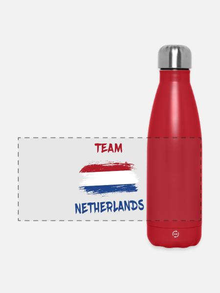 Team Niederlande Design / Geschenkidee - Panorama Isolierflasche 500 ml - Rot