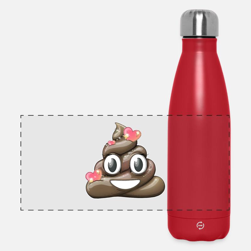 Conception ludique de caca heureux - Gourde isotherme panoramique 500 ml - rouge