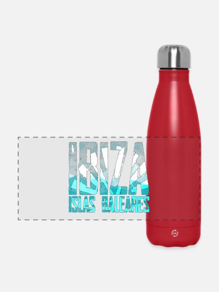 Balearen Landschaft Logo Ibiza - Panorama Isolierflasche 500 ml - Rot