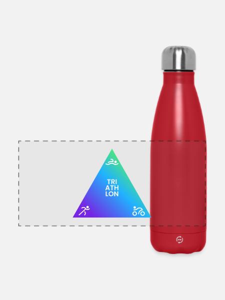 Triathlon Dreieck Gradient Logo - Panorama Isolierflasche 500 ml - Rot