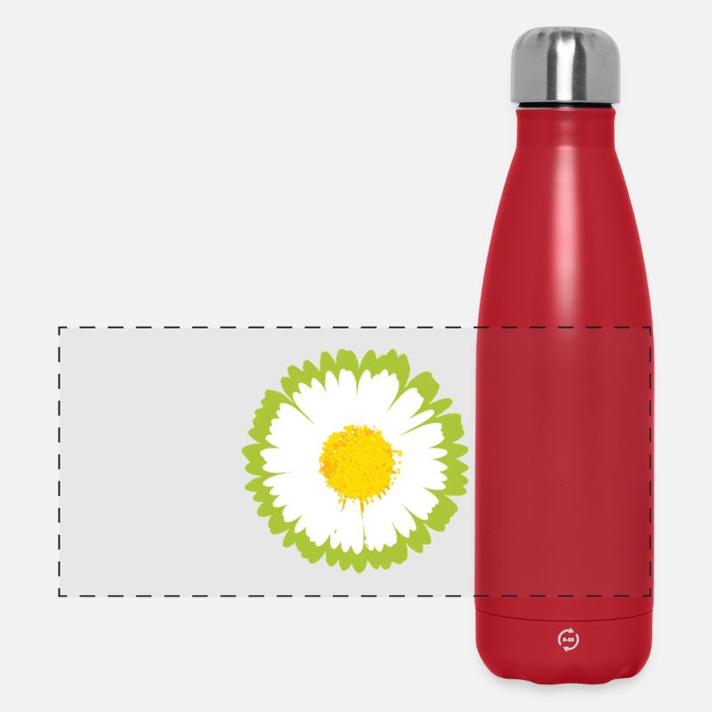 Sunny Daisy Pop Blume - Panorama Isolierflasche 500 ml - Rot